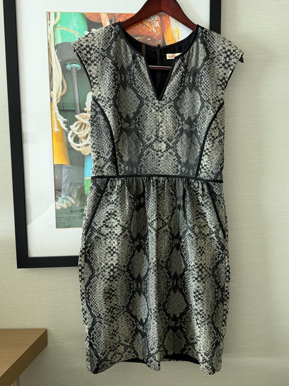 Rebecca Taylor Size 6 Snakeskin Print Sheath Dress